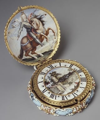 The enameled gold case, dial side